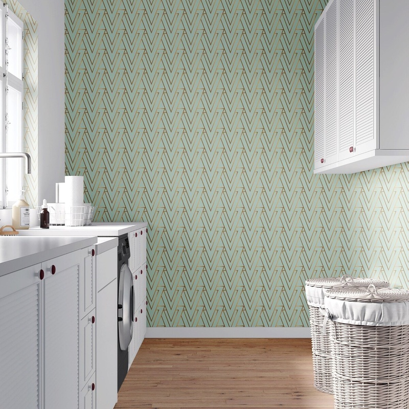 V Pattern Removable Wallpaper, Pretty Triangle Wall Cling