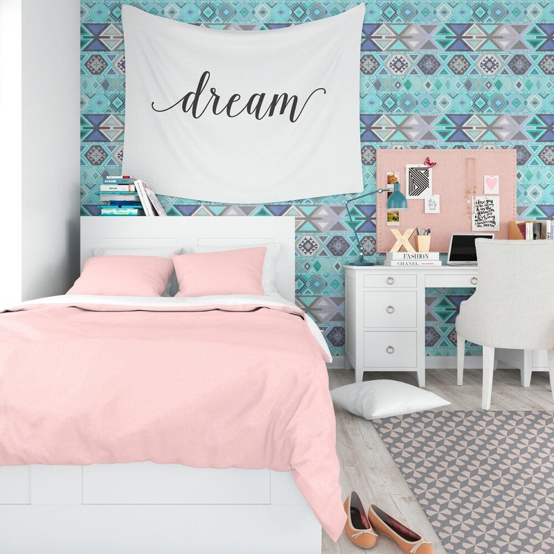AZTEC TRIBAL MINT Peel and Stick Wallpaper By Kavka Designs