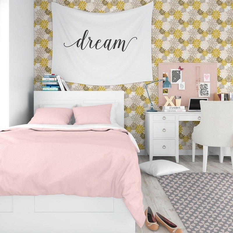 BEATNIK FLORAL YELLOW Peel and Stick Wallpaper By Kavka Designs