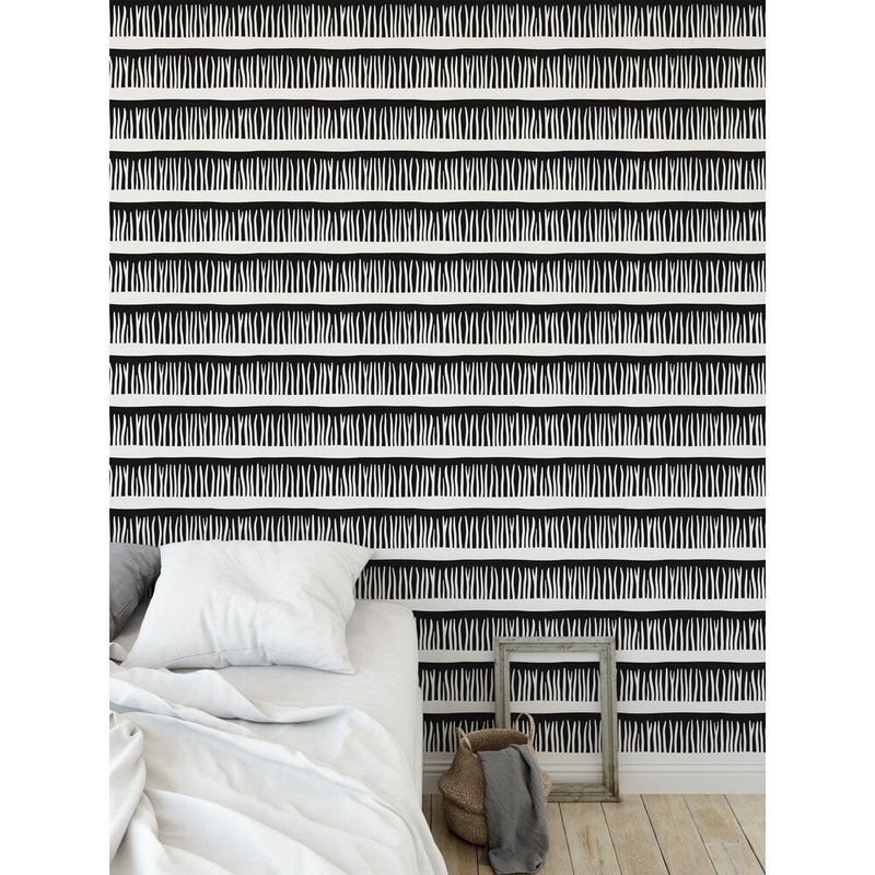 BLADES OF GRASS BLACK Peel and Stick Wallpaper By Kavka Designs