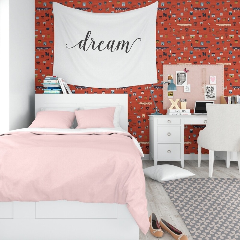 CITTA GABBEH RED Peel and Stick Wallpaper By Kavka Designs