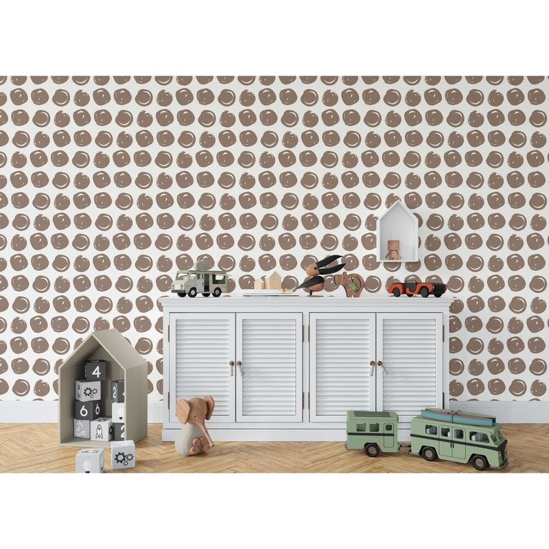 CLAY CIRCLE BROWN Wallpaper By Kavka Designs