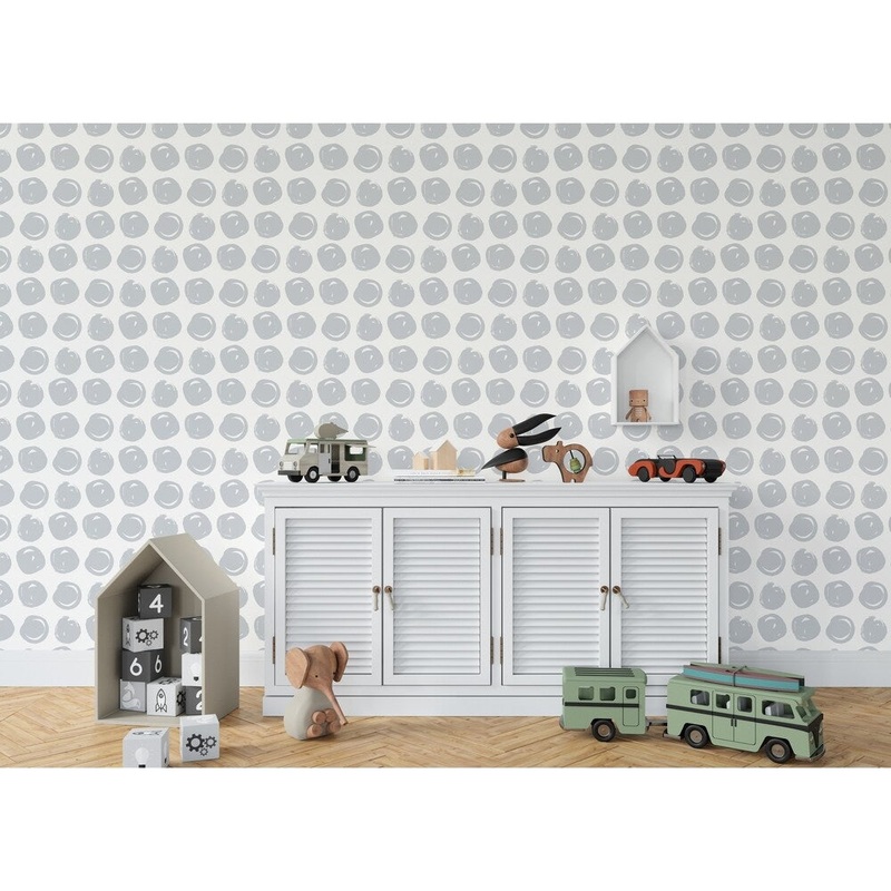 CLAY CIRCLE GREY Wallpaper By Kavka Designs