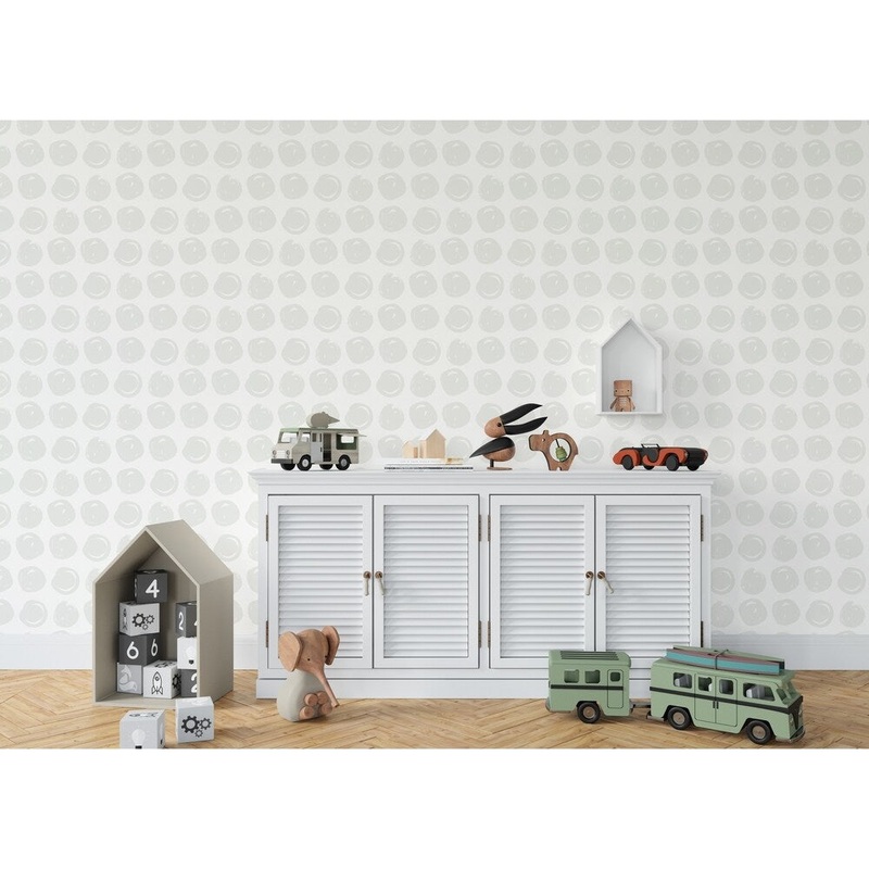 CLAY CIRCLE LIGHT GREY Wallpaper By Kavka Designs