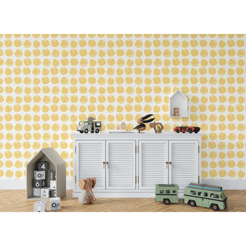 CLAY CIRCLE YELLOW Wallpaper By Kavka Designs
