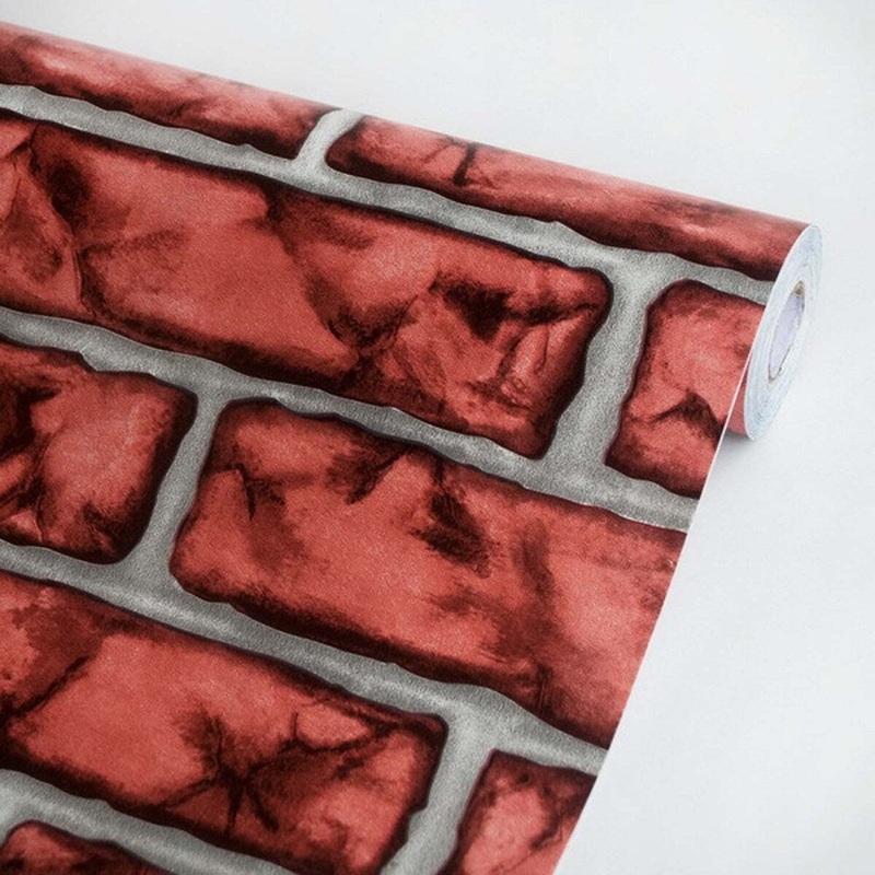 Crimson Brick - Vinyl Self-Adhesive Wallpaper (Roll)