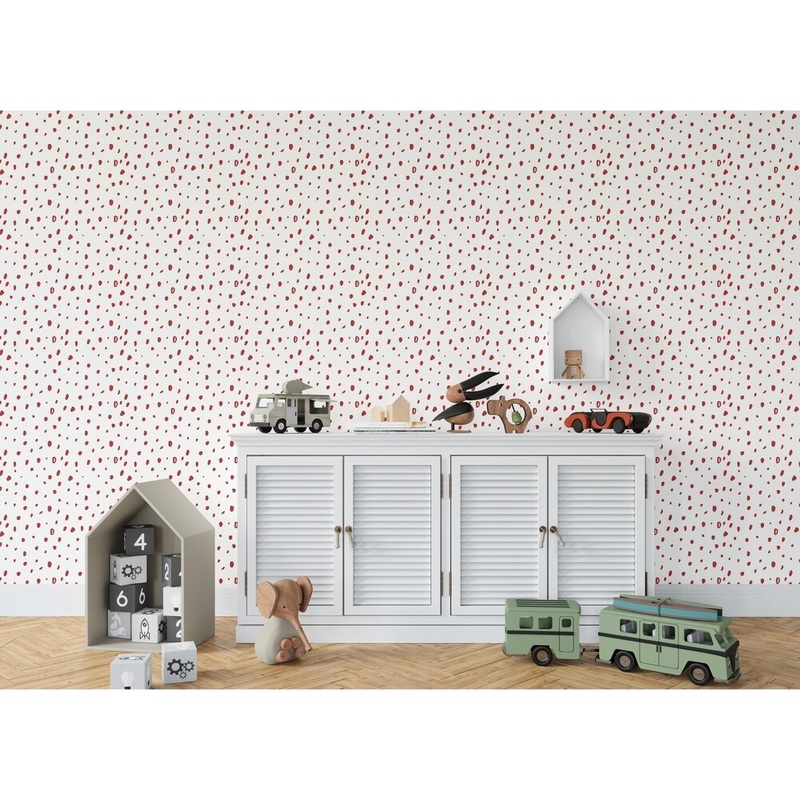 DAVID SMALL DOTS RED Wallpaper By Kavka Designs