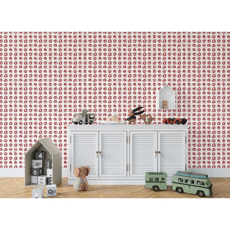 EDISON CIRCLE RED Wallpaper By Kavka Designs