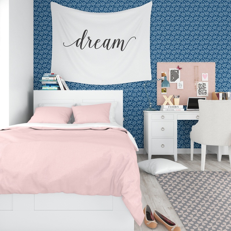 ELLE Decor DOODLE BLUE Peel and Stick Wallpaper By Kavka Designs