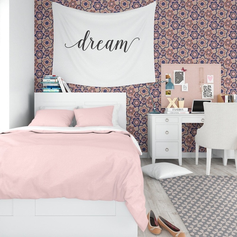 ELLE Decor FLORAL BURST BLUE Peel and Stick Wallpaper By Kavka Designs