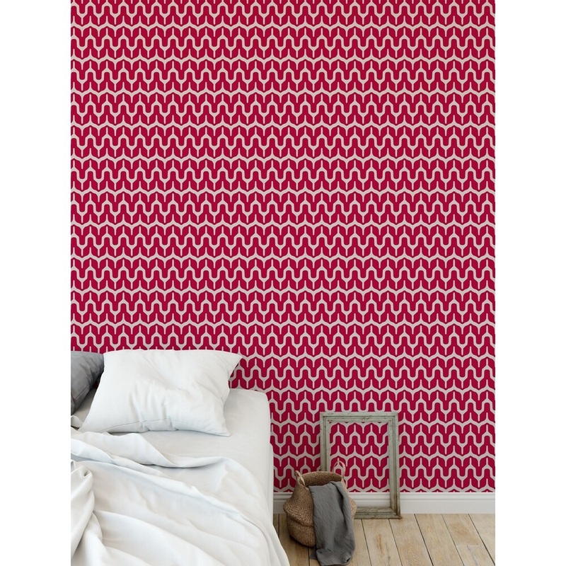 ELLE Decor MARIA RED Peel and Stick Wallpaper By Kavka Designs