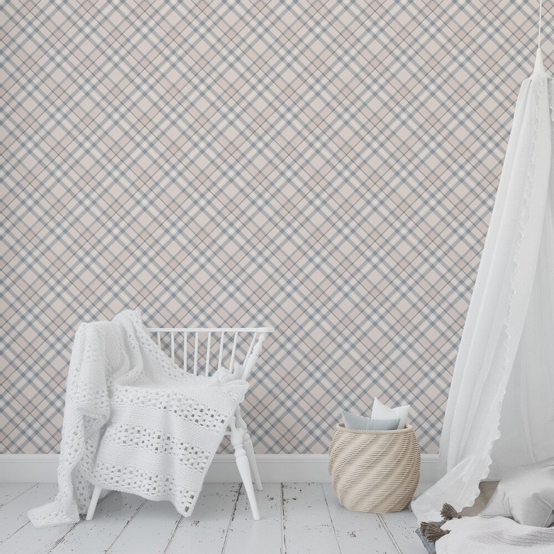 EVERLY PINK AND BLUE Wallpaper By Kavka Designs