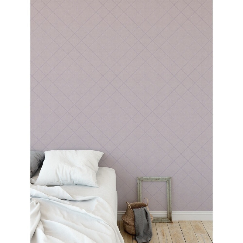 STICH TRIBAL DIAMOND LAVENDER CREAM Peel and Stick Wallpaper By Kavka Designs