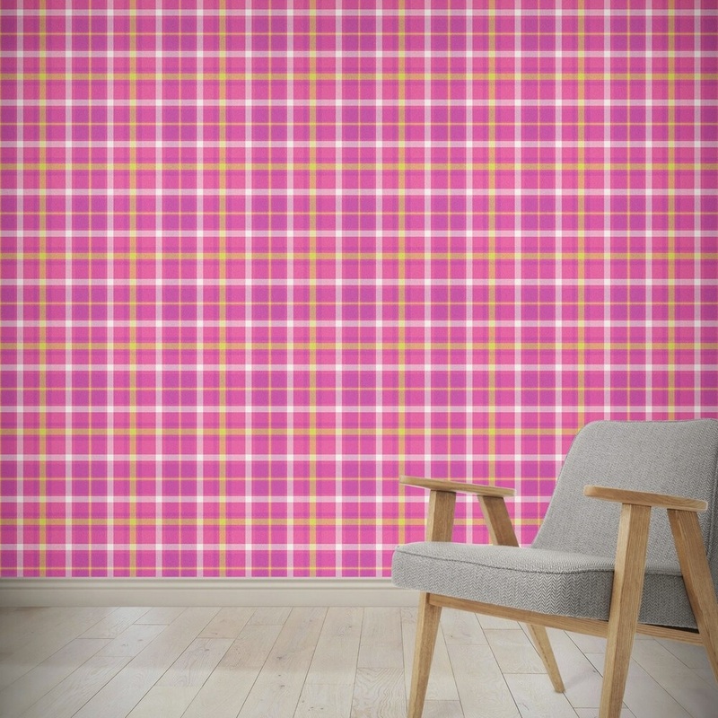 TROPICAL GIRLY PLAID Wallpaper By Kavka Designs - 24X48
