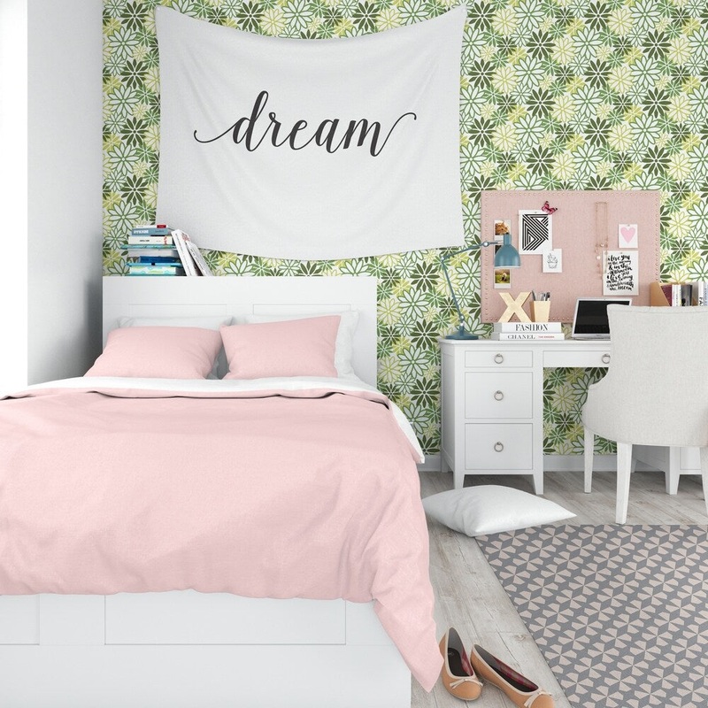 BEATNIK FLORAL GREEN Peel and Stick Wallpaper By Kavka Designs