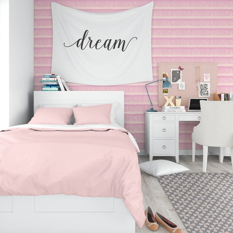 BLADES OF GRASS PINK Peel and Stick Wallpaper By Kavka Designs