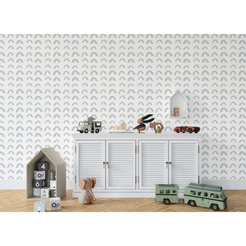 BOWEN HALF CIRCLE GREY Wallpaper By Kavka Designs
