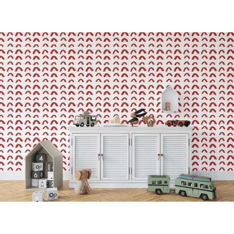 BOWEN HALF CIRCLE RED Wallpaper By Kavka Designs