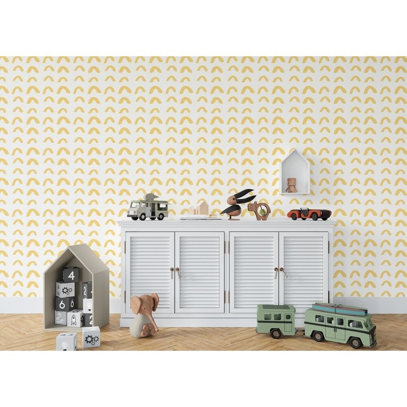 BOWEN HALF CIRCLE YELLOW Wallpaper By Kavka Designs