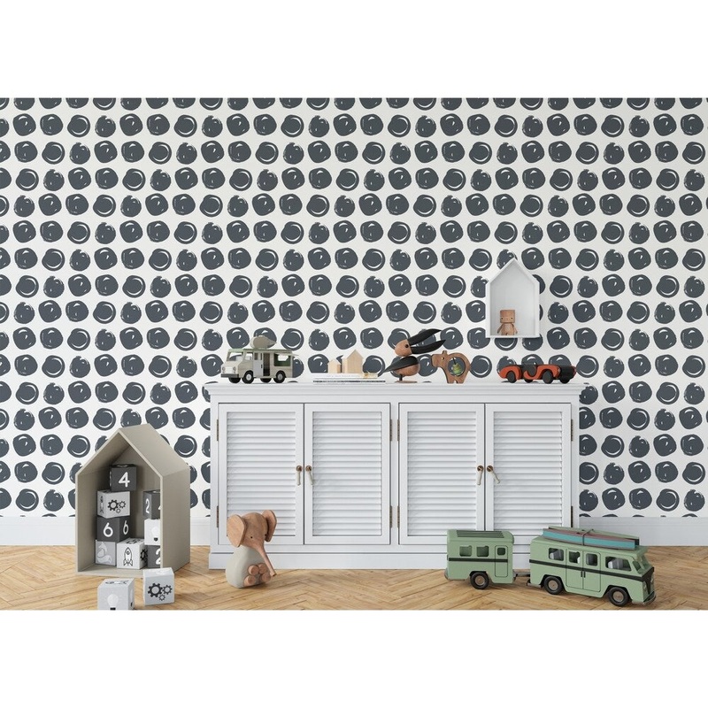 CLAY CIRCLE NAVY Wallpaper By Kavka Designs