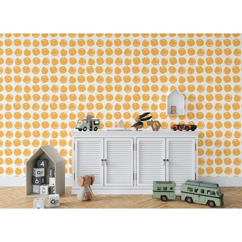 CLAY CIRCLE ORANGE Wallpaper By Kavka Designs