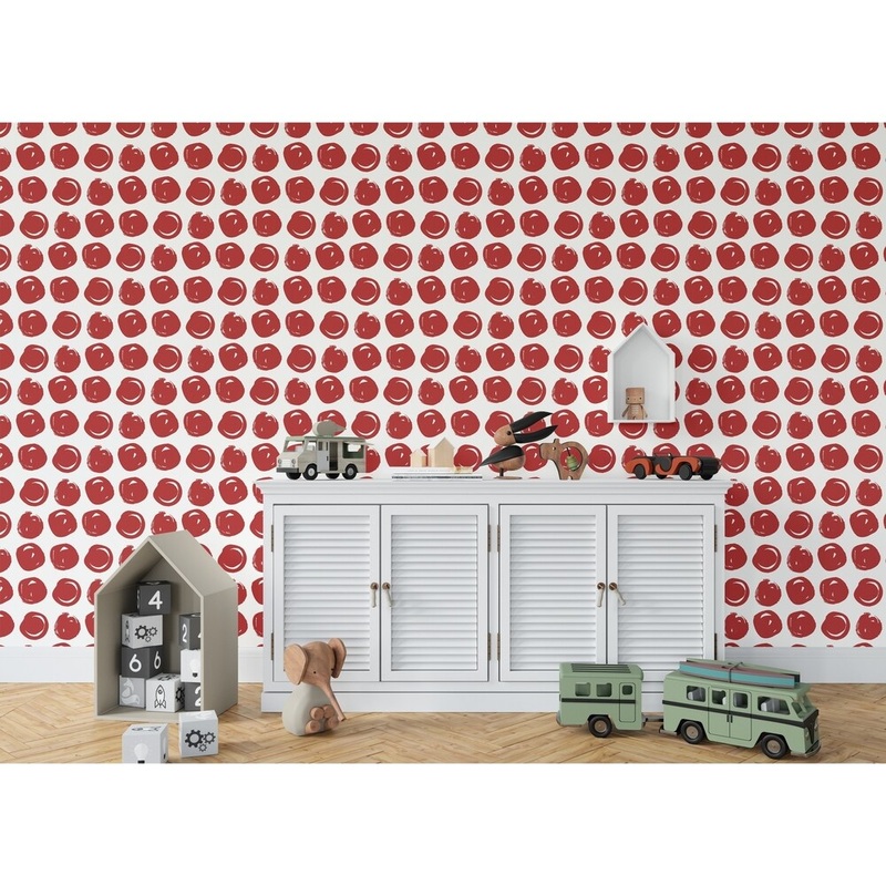 CLAY CIRCLE RED Wallpaper By Kavka Designs