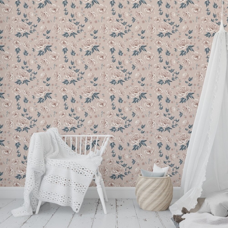 COLETTE PINK FLOWER Wallpaper By Kavka Designs