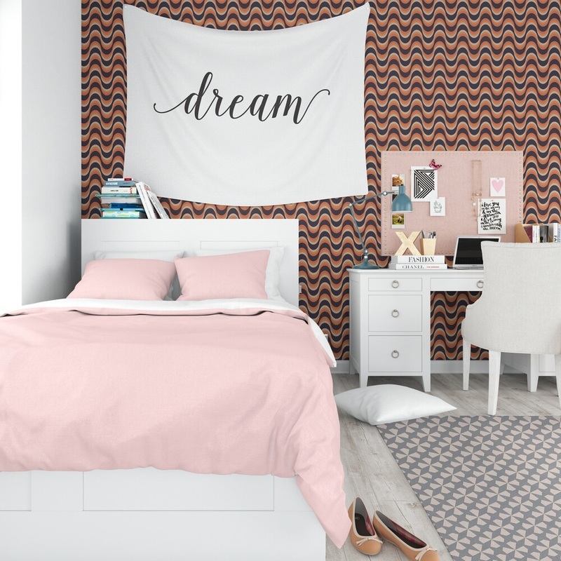 ELLE Decor AMPLITUDE ORANGE Peel and Stick Wallpaper By Kavka Designs
