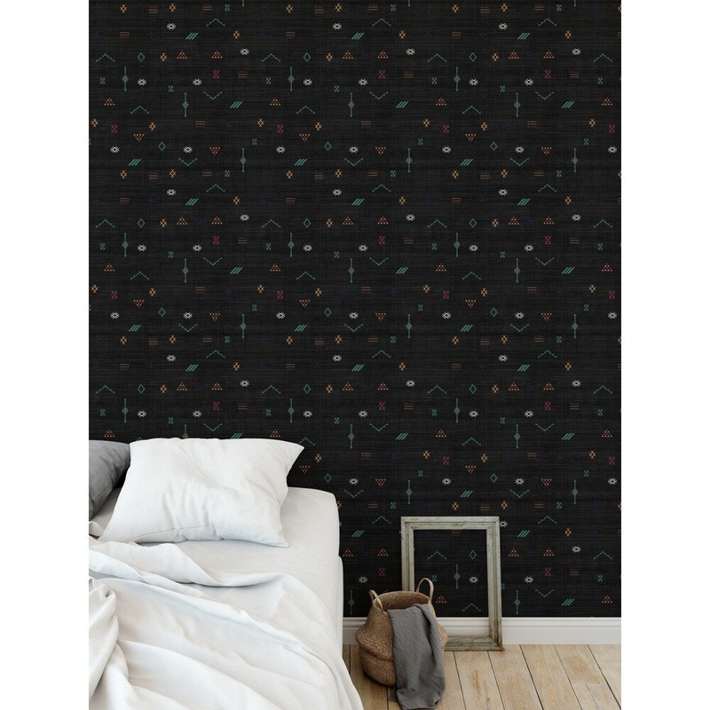 ELLE Decor CACTUS SOFT BLACK Peel and Stick Wallpaper By Kavka Designs