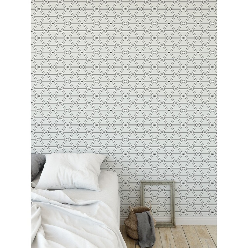 ELLE Decor ISOSCELES BLACK AND WHITE Peel and Stick Wallpaper By Kavka Designs