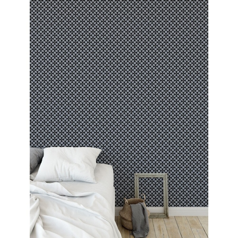 ELLE Decor STARBURST BLACK AND BLUE Peel and Stick Wallpaper By Kavka Designs