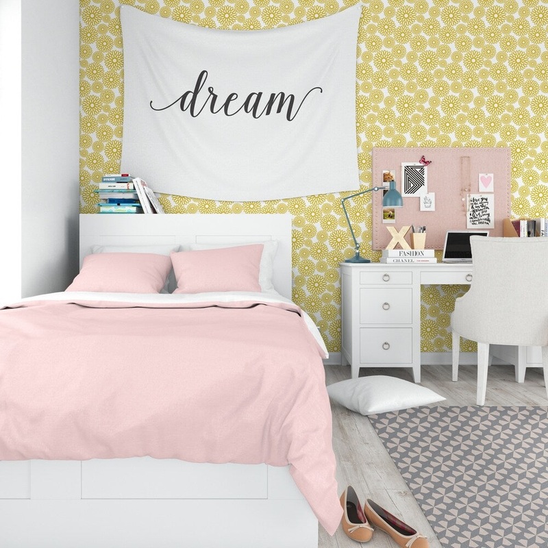 FLOWER POWER YELLOW Peel and Stick Wallpaper By Kavka Designs