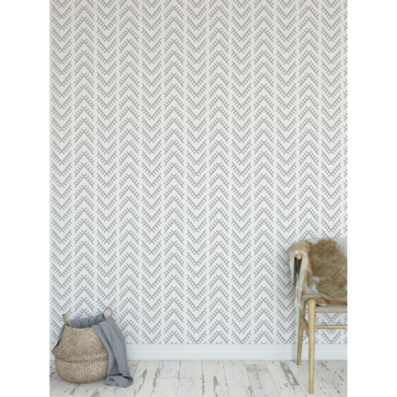 STITCHED ARROWS GREY Peel and Stick Wallpaper By Kavka Designs
