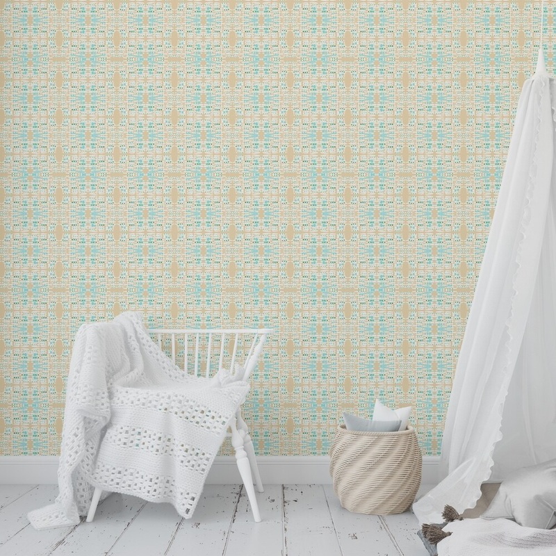 TRIBAL TILE ORANGE Peel and Stick Wallpaper By Kavka Designs