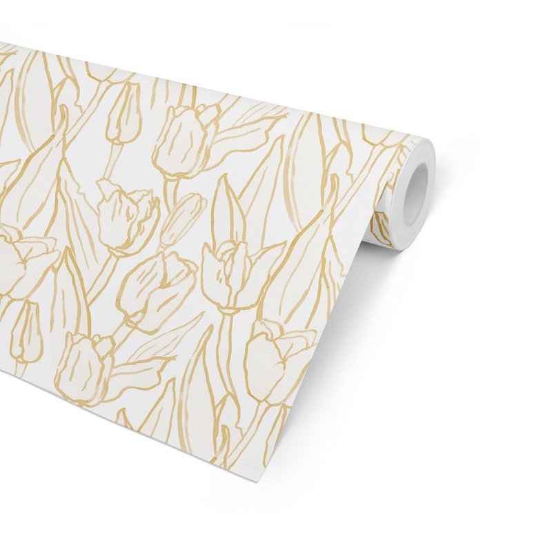 TULIP FIELD Peel and Stick Wallpaper By Becky Bailey - 16'