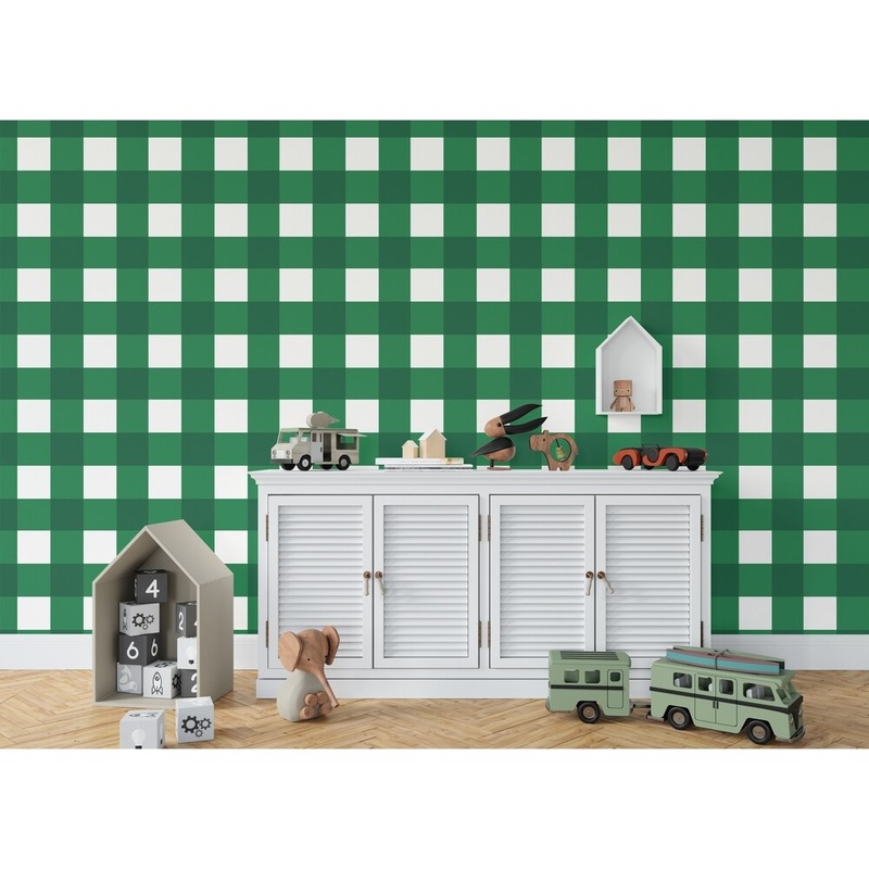 BARRETT BUFFALO CHECK GREEN Wallpaper By Kavka Designs