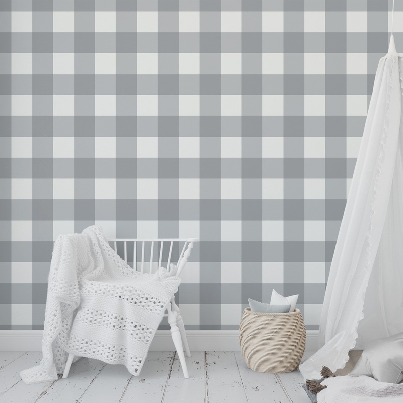 BONNIE GREY BUFFALO CHECK GREY Wallpaper By Kavka Designs