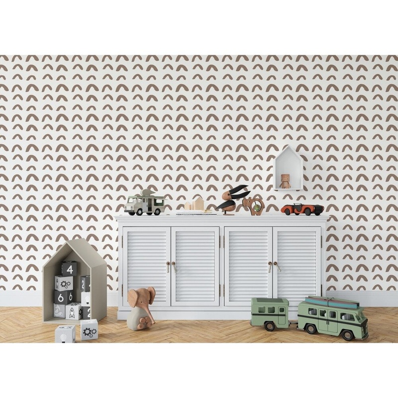 BOWEN HALF CIRCLE BROWN Wallpaper By Kavka Designs