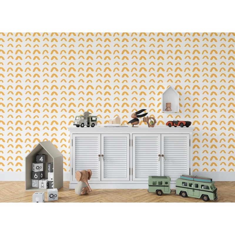 BOWEN HALF CIRCLE ORANGE Wallpaper By Kavka Designs