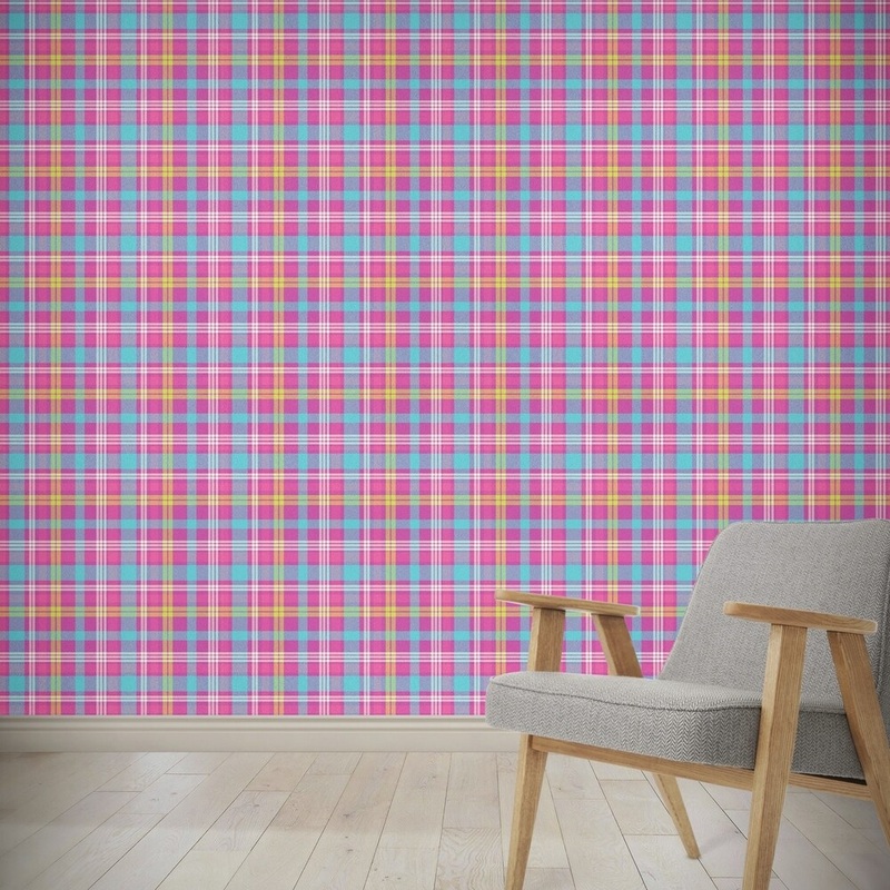BRIGHT TROPICAL PLAID Wallpaper By Kavka Designs - 24X48