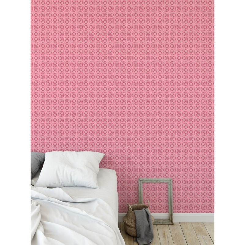 CARVED GRID PINK Peel and Stick Wallpaper By Kavka Designs