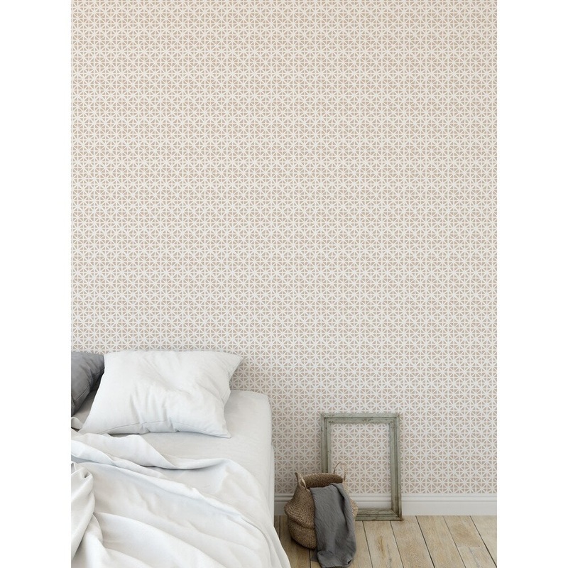 CARVED GRID TAN Peel and Stick Wallpaper By Kavka Designs