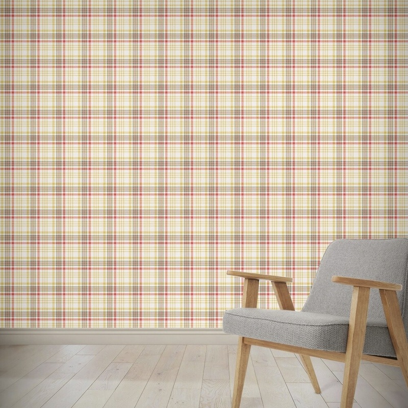 CHRISTMAS DELICATE SUNSHINE PLAID Wallpaper By Kavka Designs - 24X48