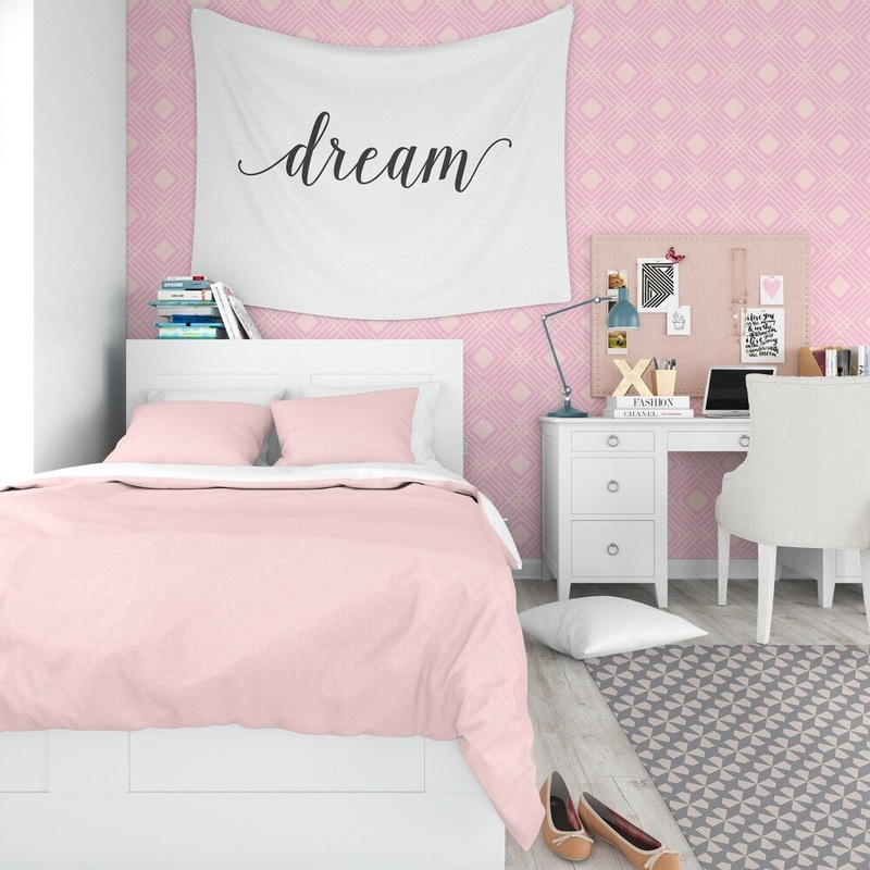 CRISS CROSS DIAMONDS PINK Peel and Stick Wallpaper By Kavka Designs