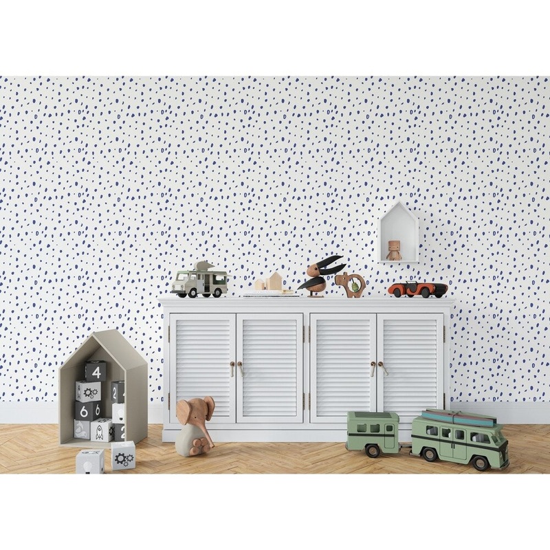 DAVID SMALL DOTS BRIGHT BLUE Wallpaper By Kavka Designs