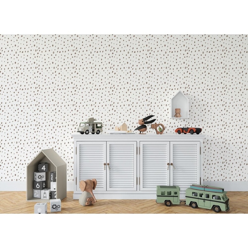 DAVID SMALL DOTS BROWN Wallpaper By Kavka Designs