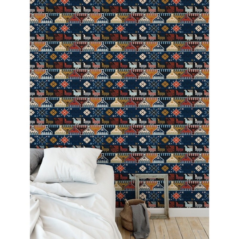 DENA BLUE Peel and Stick Wallpaper By Kavka Designs