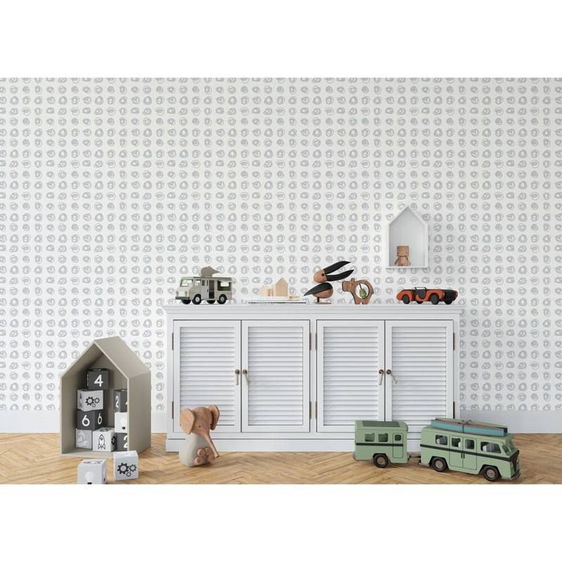 EDISON CIRCLE GREY Wallpaper By Kavka Designs