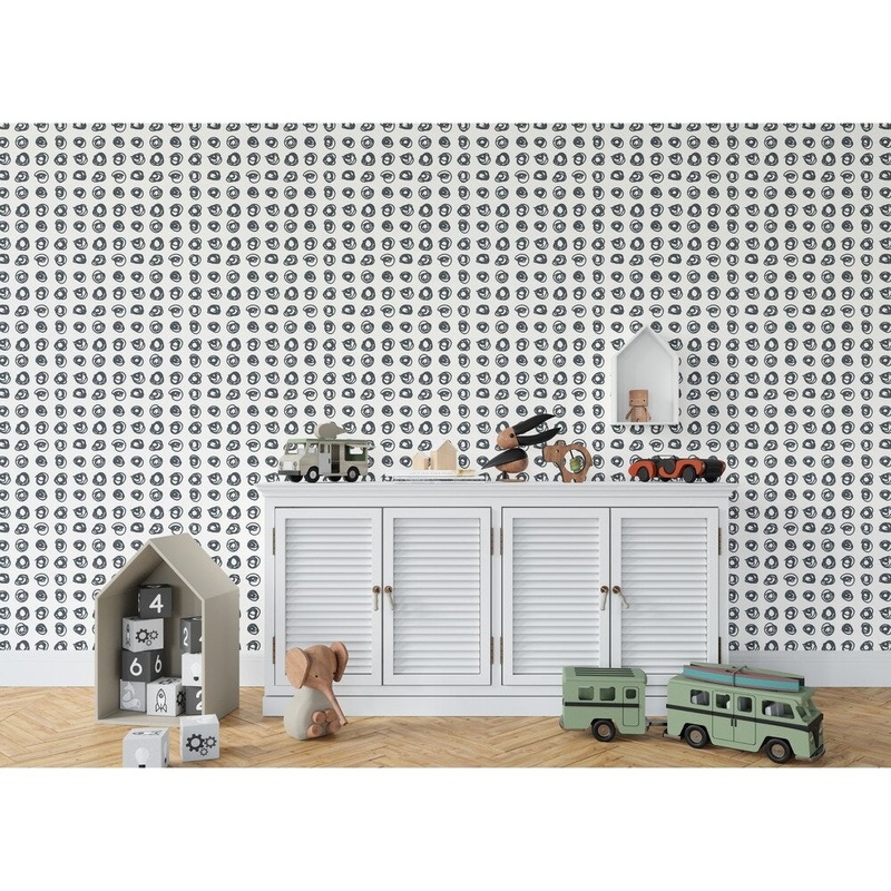 EDISON CIRCLE NAVY Wallpaper By Kavka Designs