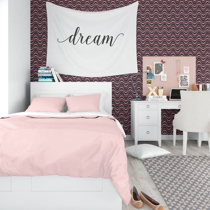 ELLE Decor AMPLITUDE PINK GREY Peel and Stick Wallpaper By Kavka Designs